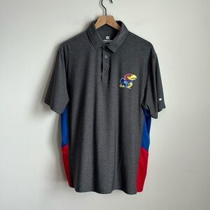 Colosseum Men's KU Kansas Jayhawks Lightweight Short Sleeve Polo Shirt Size L